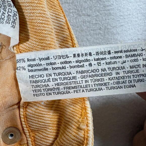 ZARA Wide Leg Jeans Orange Tag 28 High Rise Raw Hem Cropped Straight - Picture 5 of 8